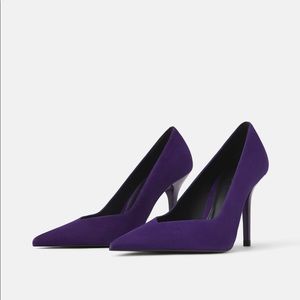 ISO Zara suede heels pumps purple